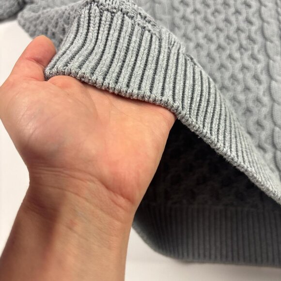 LL Bean Fisherman Sweater Mens L Gray Chunky Cable Knit Heritage - Picture 7 of 8